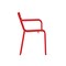 Emma and Oliver Rennes Powder Coated Steel Stacking Dining Chair with Arms and 2 Slat Back for Indoor-Outdoor Use